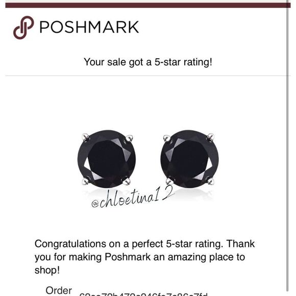 Unisex Black Spinel stud sterling silver 6mm earrings - Picture 5 of 7